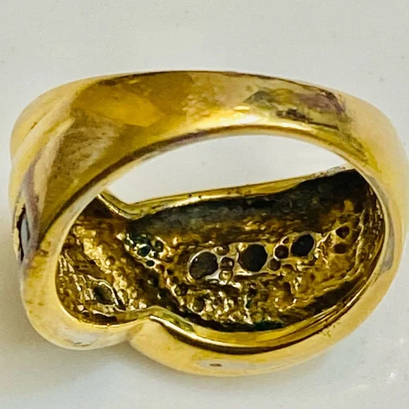 Genuine Blue Sapphire Infinity 925 Gold Women's Ring